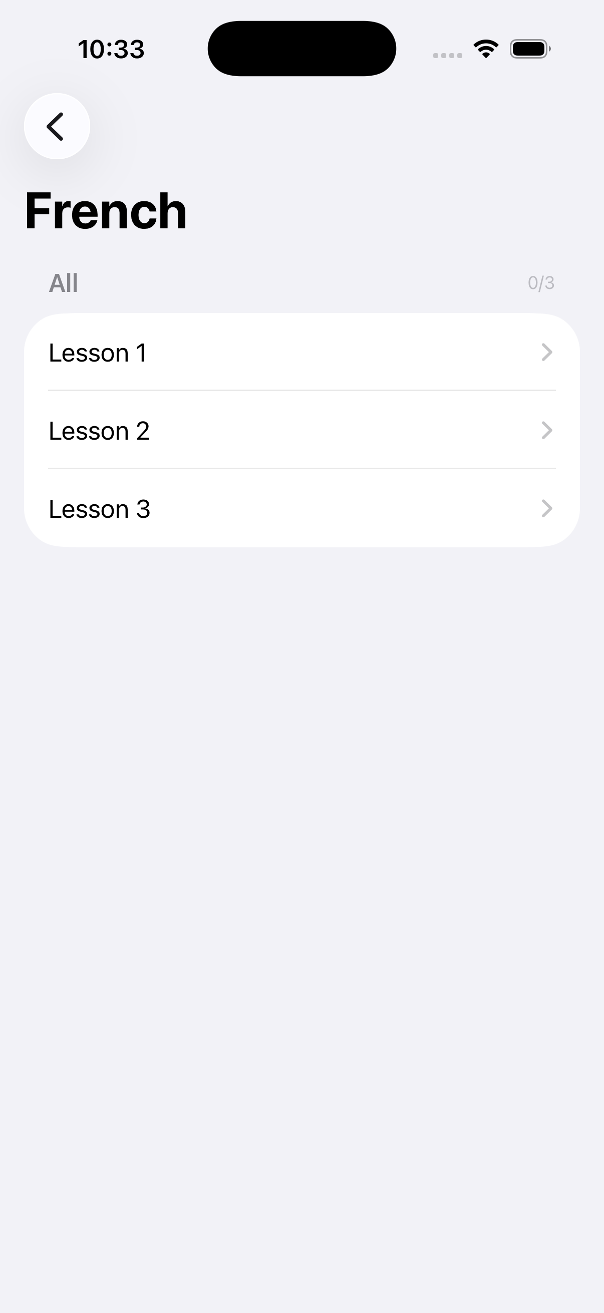 Lexly course screen